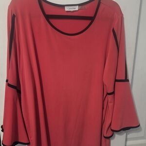 Calvin Klein Women's Coral Bell Sleeve Top